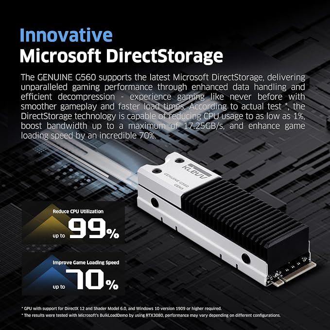 KLEVV Genuine G560 2TB M.2 2280 NVMe PCIe Gen5x4 Internal SSD Heatsink Included