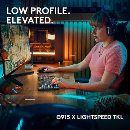 Logitech G915 X Lightspeed TKL Wireless Mechanical Gaming Keyboard, Double-Shot