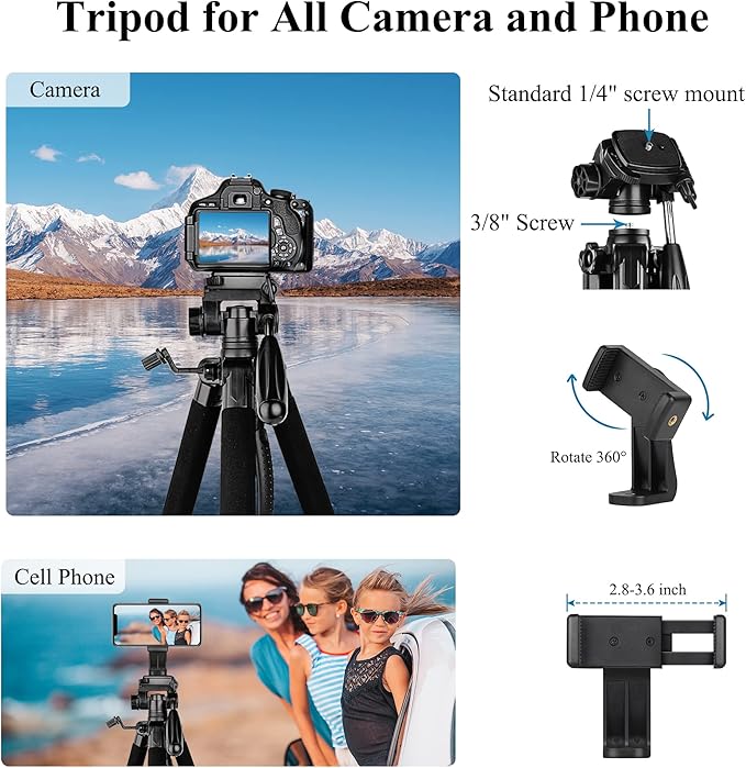 VICTIV 74” Camera Tripod, Tripod