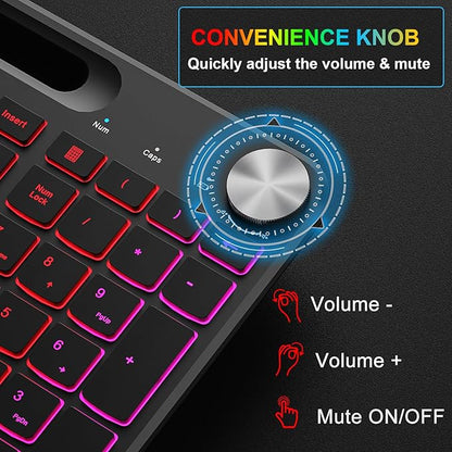 BlueFinger Wireless Keyboard and Mouse Combo Backlit, 2.4G Rechargeable