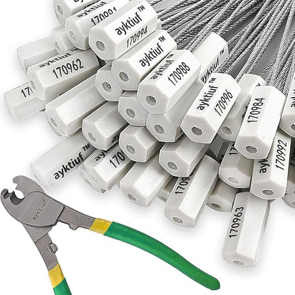 120 Pieces Security Cable Seals, Metal Number security tags