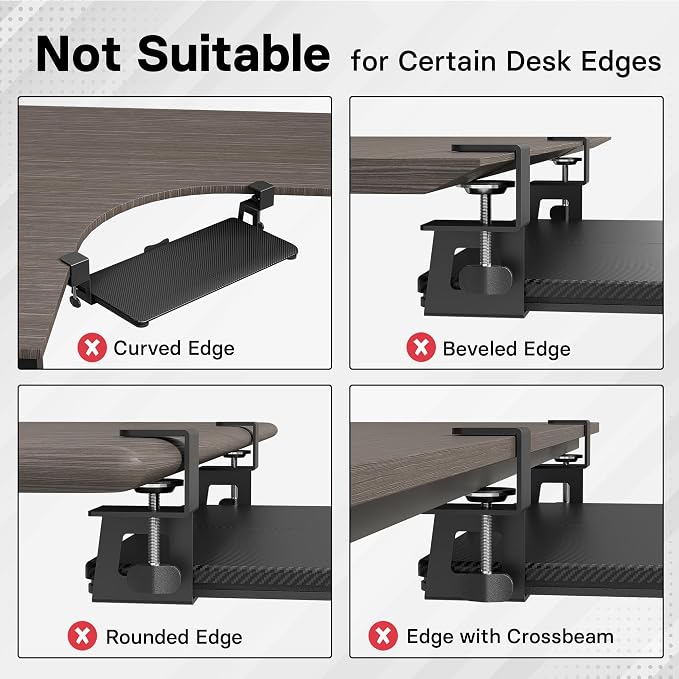 BONTEC KMT01-PJ Under Desk Keyboard Tray, Pull-Out Keyboard & Mouse Platform