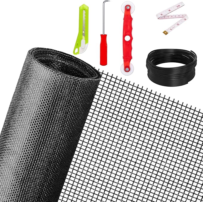 Ouskr Replacement Window Screens Kit, 48X118 Inch Durable Window Screen Mesh