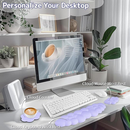 Cloud Wrist Rest Keyboard, Cloud Keyboard Wrist Pad Set