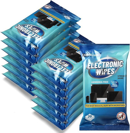 240 Count Electronic Cleaning Wipes 12 Pack Pre Moistened Screen Wipes