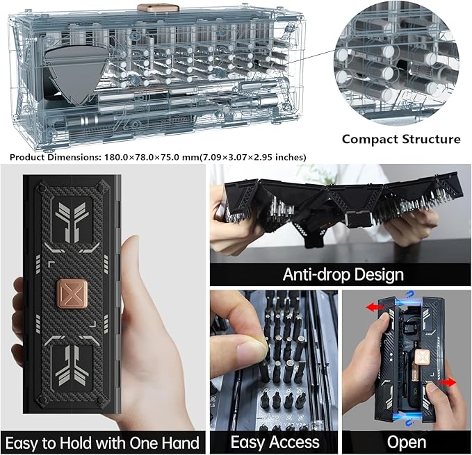 Precision Screwdriver Set with 21 Kinds of 160 Magnetic Bits, JAKEMY Multi-Bits