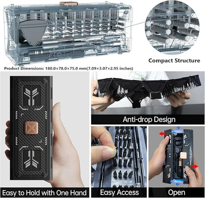 Precision Screwdriver Set with 21 Kinds of 160 Magnetic Bits, JAKEMY Multi-Bits
