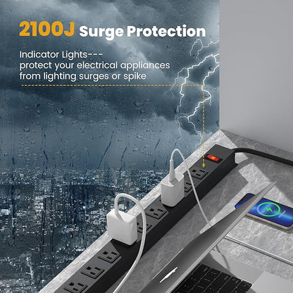 12 Outlet Long Power Strip Surge Protector