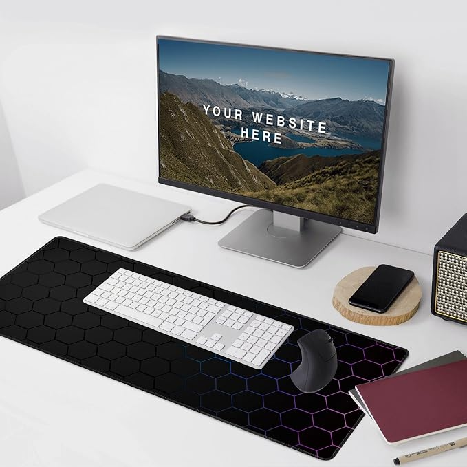 Hexagon Honeycomb Large Mouse Pad, Gaming Keyboard Desk Pad, Extended Mouse Mat
