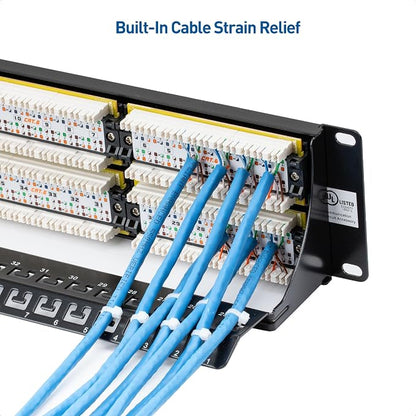 Cable Matters 48 Port Patch Panel Rackmount or Wall Mount 19-Inch