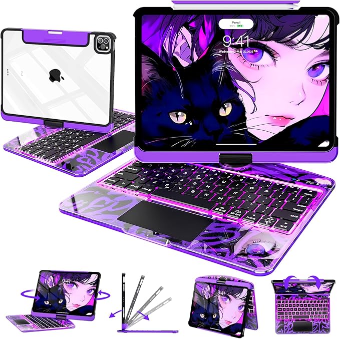 Intermerge Clear Keyboard Case for iPad Air 13" & Pro 12.9"