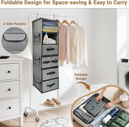 Durable 6-Tier hanging closet organizer