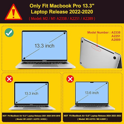 Case for MacBook Pro 13 inch with/Without Touch Bar, Hard Shell + Keyboard