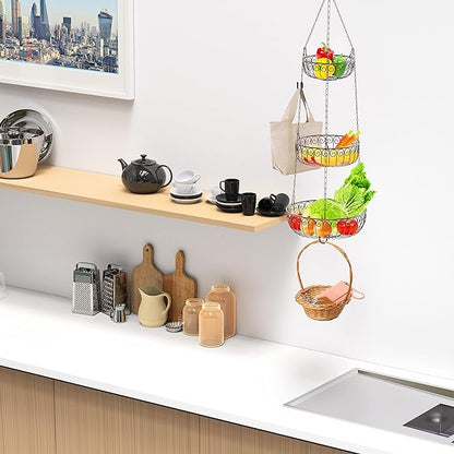 Simple Houseware 3-Tier Fruit Hanging Basket