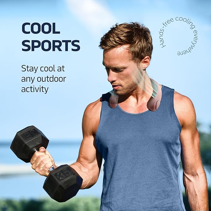 Portable Neck Fan -3 Speed Rechargeable Bladeless Neck Cooler, Personal Neck Fan