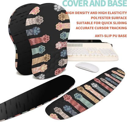 2-in-1 Ergonomic Set, Wave Rise Keyboard Wrist Rest and Massage Bulge Slope