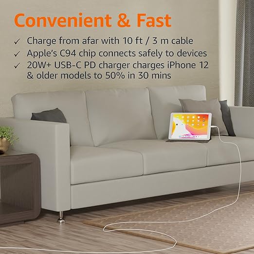 Amazon Basics MFi Certified USB-C to Lightning Fast Charging Cable