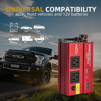 TWING Car 1000w Inverter, 12v DC to 110v Power Inverters
