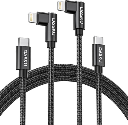 USB C to Lightning Cable iPhone Charger Fast Charging 2Pack 10FT Long Nylon 90