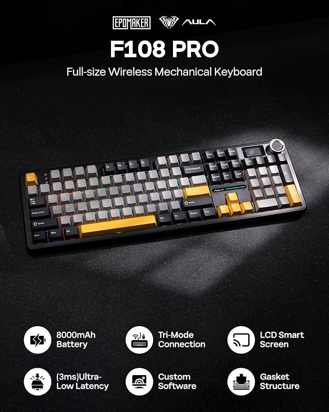 EPOMAKER X Aula F108 PRO Wireless Gaming Keyboard