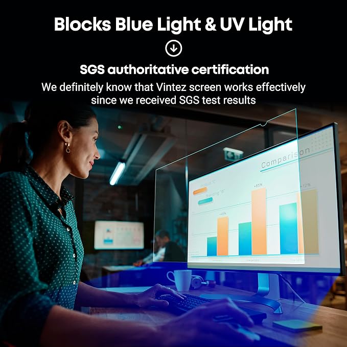 23 inch Blue Light Blocking Screen Protector Panel
