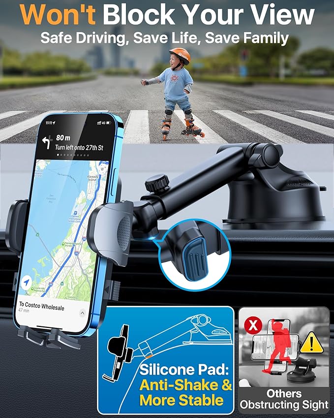 2025 Ultimate Car Phone Mount【98+LBS Strongest Suction & Military-Grade】【Patent