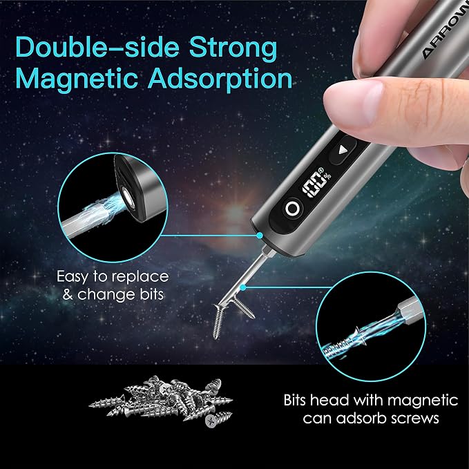 AM ARROWMAX Mini Electric Screwdriver & Drilling Adapter, 600RPM Precision
