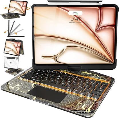 Intermerge Clear Keyboard Case for iPad Air 13" & Pro 12.9"