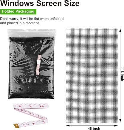 Replacement Window Screens, 48X118 Inch Durable Window Screen Mesh