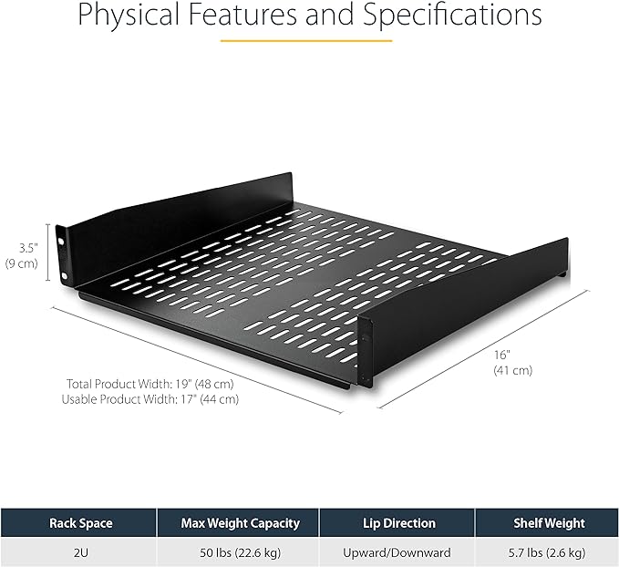 StarTech.com 2U Server Rack Shelf