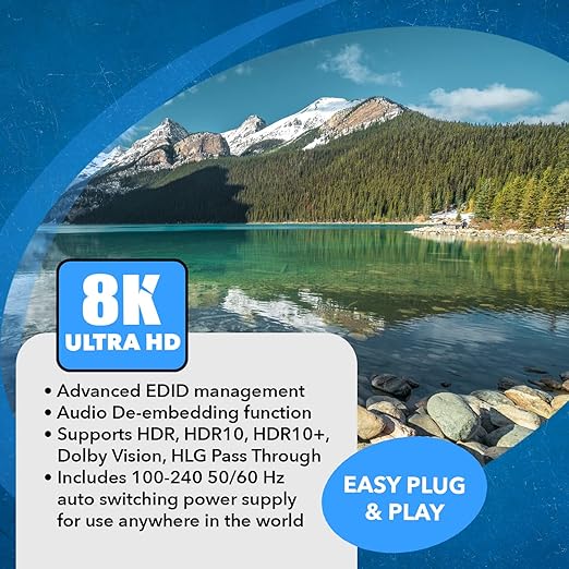 OREI 8K HDMI 2.1 Switch 4K@120hz Switcher 2 in 1 Out,
