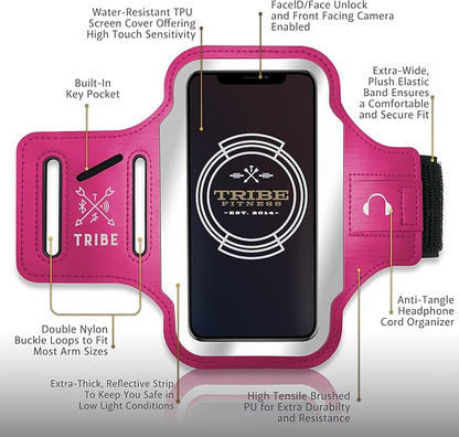 TRIBE Running Phone Holder Armband. iPhone & Galaxy Cell Phone Sports Arm Bands