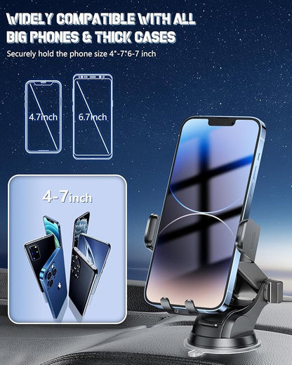 Wireless Car Charger, Fast Charging Phone Holder 3 in 1 Phone Mount Auto
