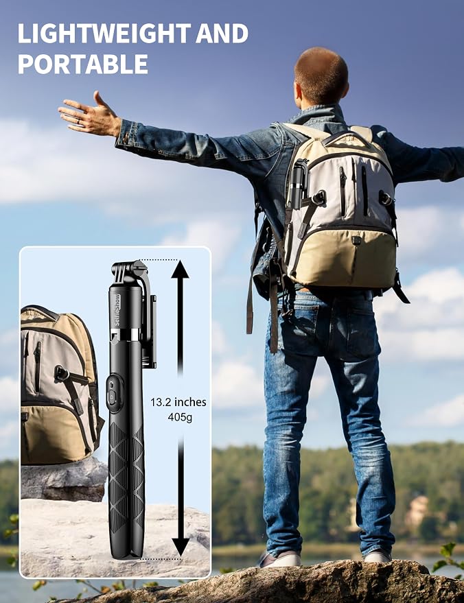 Aluminum 71" Phone Tripod with Remote, Extendable & Compatible with iPhone