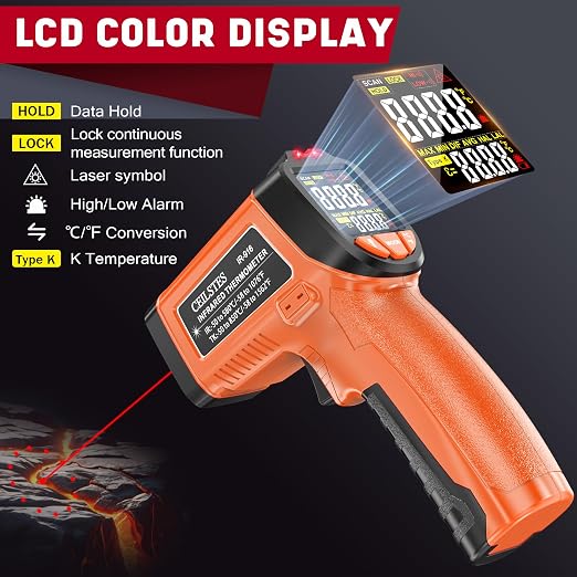 Infrared Thermometer Gun, Non-Contact Digital Laser Temperature Gun, -58°F to