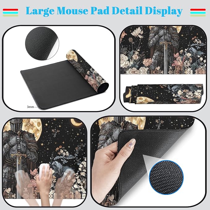 Cute Vintage Floral Mouse Pad Warrior Gaming Desk Mat Retro Flowers Mousepad