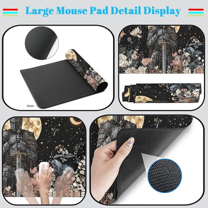 Cute Vintage Floral Mouse Pad Warrior Gaming Desk Mat Retro Flowers Mousepad