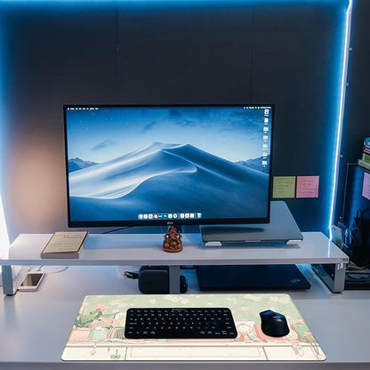 Desk Pad, Kawaii Anime Style Desk Mat, 31.5"x15.7" Extended Big Computer