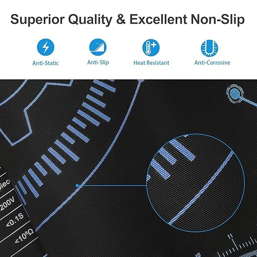 KooMall 24x16 Inch Anti Static Rubber Mat Kit