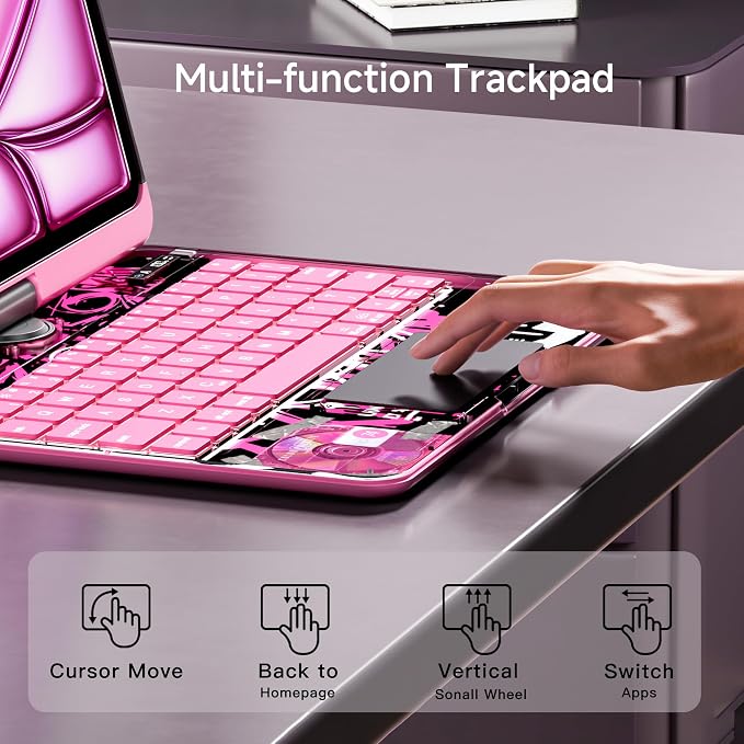 iPad Keyboard Case for iPad 10th Gen & 11th, Magic Wireless Keyboard