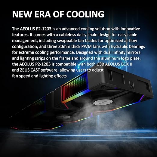 GAMDIAS AEOLUS P2-1203 120mm ARGB PWM Fan, Include Reverse Fan Blade x3 &