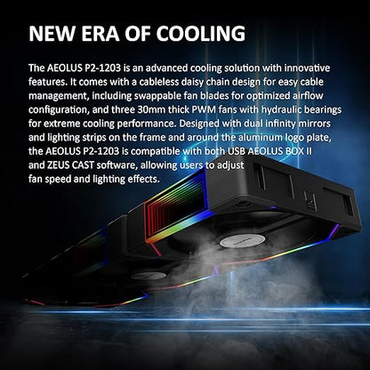 GAMDIAS AEOLUS P2-1203 120mm ARGB PWM Fan, Include Reverse Fan Blade x3 &