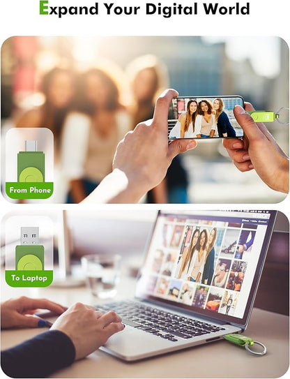MOSDART 128GB USB3.1 Fast Speed C and A Dual Flash Drive, exFAT Memory Stick