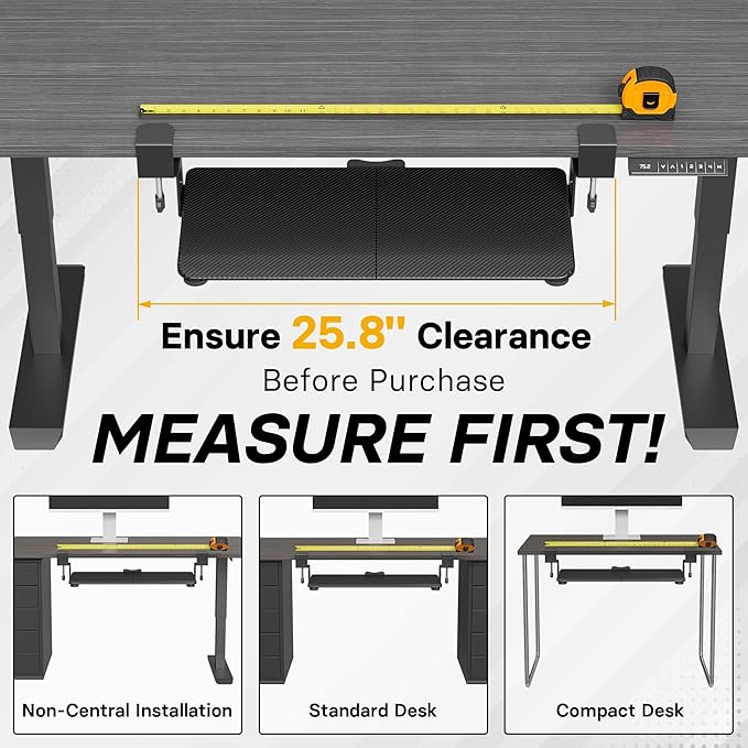 BONTEC KMT01-PJ Under Desk Keyboard Tray, Pull-Out Keyboard & Mouse Platform