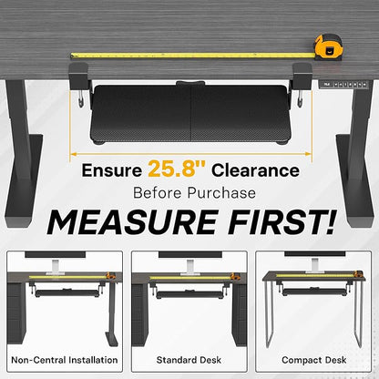 BONTEC KMT01-PJ Under Desk Keyboard Tray, Pull-Out Keyboard & Mouse Platform
