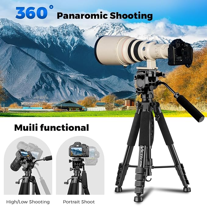 Camera Tripod, 75” Heavy Duty Tripod