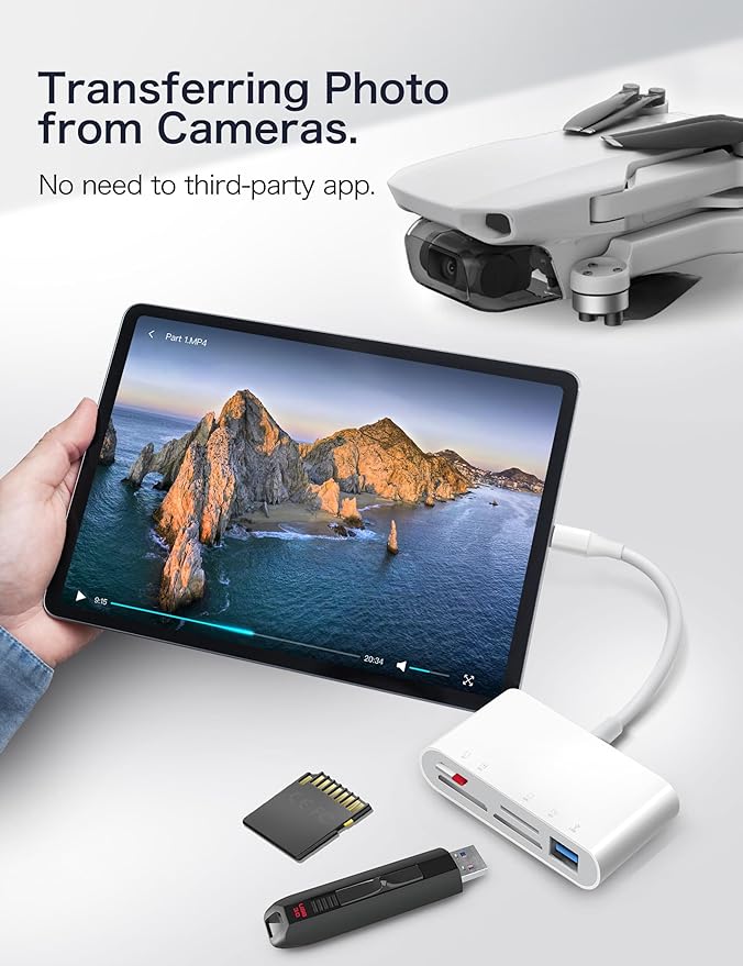 USB C SD Card Reader, 5 in 1 USB-C to Memory Card Adapter