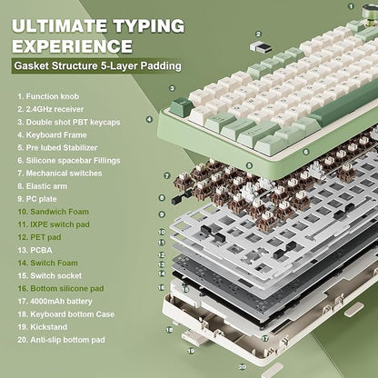 YUNZII B75 PRO Wireless Mechanical Keyboard, 75% Layout