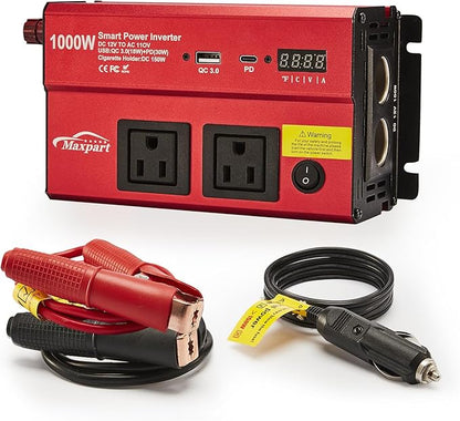 TWING Car 1000w Inverter, 12v DC to 110v Power Inverters