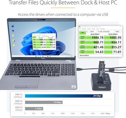 StarTech.com 1:1 M.2 NVMe Drive Duplicator, 90GBpm Standalone M.2 SSD